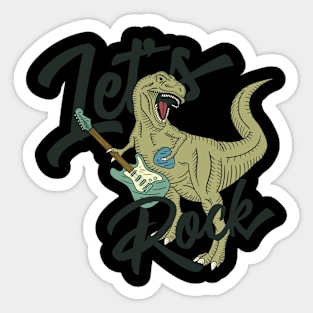 Trex Lets Rock Sticker